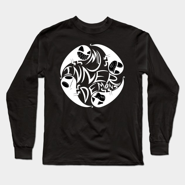 My Inner Demons (White & Black) Long Sleeve T-Shirt by chrisnazario